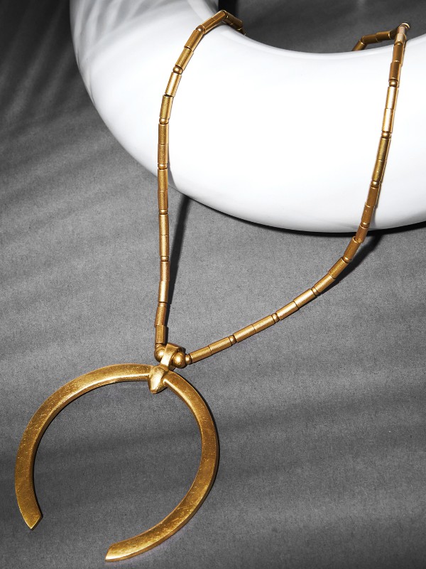 Horse Shoe Pendant Long Necklace