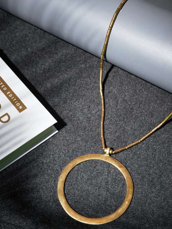 Circle Pendant Long Necklace