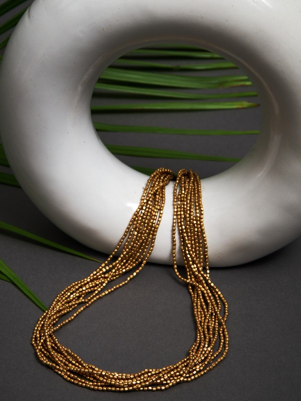 10-Line Brass Beads Necklace